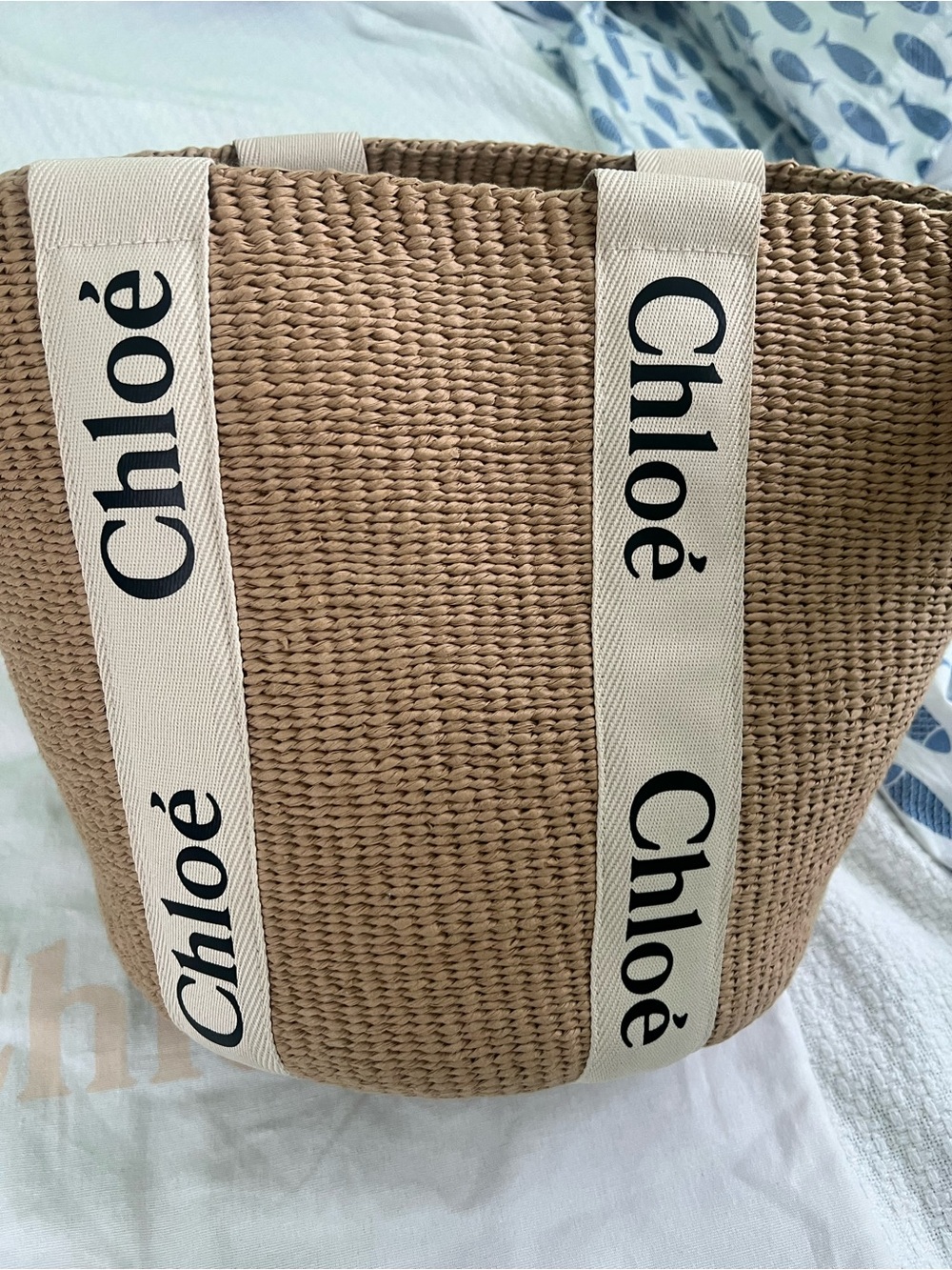 Chloe Woody Large Mifuko Basket Bag in Fair Trade Paper - Picture 8 of 15